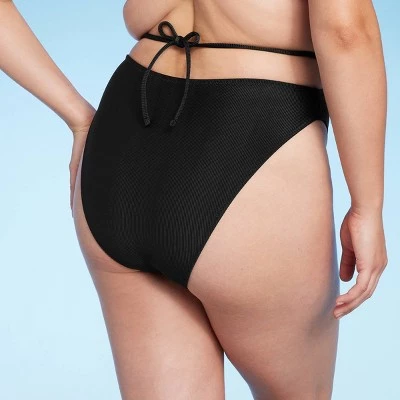 Women's Strappy Ribbed High Waist Extra High Leg Extra Cheeky Bikini Bottom - Shade & Shore™ Purple 4 Women's Strappy Ribbed High Waist Extra High Leg Extra Cheeky Bikini Bottom - Shade & Shore™ Purple - Image 4