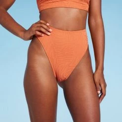 Women's High Waist Extra Cheeky High Leg Jacquard Bikini Bottom - Shade & Shore™ Orange -Shade & Shore Sales Shop GUEST 0d4b4915 2415 432c 9263 8cf209c79b44 1