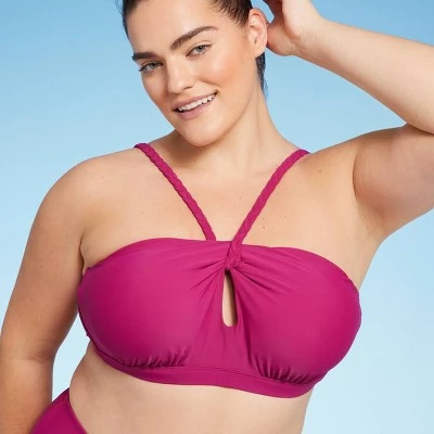 Women's High Neck Keyhole Braided Strap Bikini Top - Shade & Shore™ Purple 2 Women's High Neck Keyhole Braided Strap Bikini Top - Shade & Shore™ Purple - Image 2