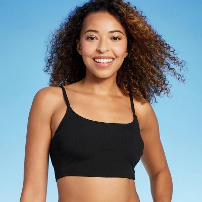 Women's Longline Ribbed Bikini Top - Shade & Shore™ Pink 2 Women's Longline Ribbed Bikini Top - Shade & Shore™ Pink - Image 2