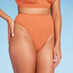 Women's High Waist Extra Cheeky High Leg Jacquard Bikini Bottom - Shade & Shore™ Orange -Shade & Shore Sales Shop GUEST 16309819 7a5c 4fa5 a938 1a4433e8e960