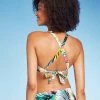 Women's Braided Strap Triangle Longline Bikini Top - Shade & Shore™ Multi Tropical Print