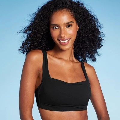 Women's Shaping Square Neck Underwire Longline Bikini Top - Shade & Shore™ Black 2 Women's Shaping Square Neck Underwire Longline Bikini Top - Shade & Shore™ Black - Image 2