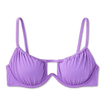 Women's Tunneled Neckline Underwire Bikini Top - Shade & Shore™ Purple 5 Women's Tunneled Neckline Underwire Bikini Top - Shade & Shore™ Purple - Image 5