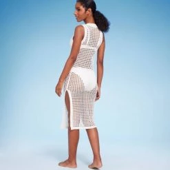 Women's Crochet Cover Up Midi Dress - Shade & Shore™ Off-white