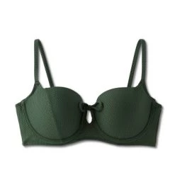 Women's Light Lift Tie-Front Keyhole Pique Textured Bikini Top - Shade & Shore™ Dark Green -Shade & Shore Sales Shop GUEST 214ccdd6 f5fe 4bfa 8805 84767785a6b2 12