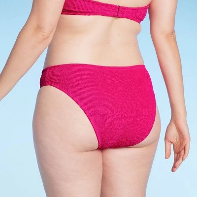 Women's Pucker Textured Hipster Bikini Bottom - Shade & Shore™ Hot Pink 4 Women's Pucker Textured Hipster Bikini Bottom - Shade & Shore™ Hot Pink - Image 4