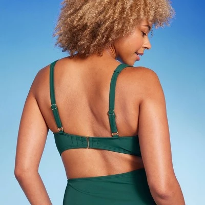 Women's V-Wire Bandeau Bikini Top - Shade & Shore™ Green 1 Women's V-Wire Bandeau Bikini Top - Shade & Shore™ Green