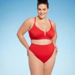 Women's Ribbed High Waist High Leg Bikini Bottom - Shade & Shore™ Red -Shade & Shore Sales Shop GUEST 2dbfdd80 3467 4181 9ecf 4134118bd733