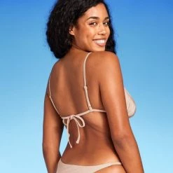 Shade & Shore Women's Chain Strap Triangle Bikini Top - Shade & Shore™ Tan Shine