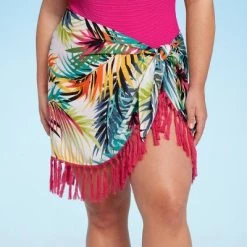 Women's Side-Tie Fringe Cover Up Sarong - Shade & Shore™ Multi Tropical Print -Shade & Shore Sales Shop GUEST 3089a588 90de 46f8 ba1f dc3ec86a69ad 2