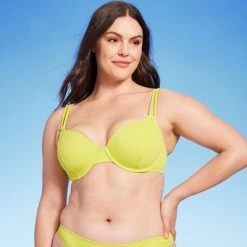 Women's Lightly Lined Twisted Strap Bikini Top - Shade & Shore™ Neon Yellow -Shade & Shore Sales Shop GUEST 35570285 8ab2 4c20 8c68 23a8d8cdcf56