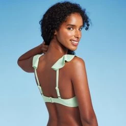 Women's Ruffle Continuous Underwire Bikini Top - Shade & Shore™ Green