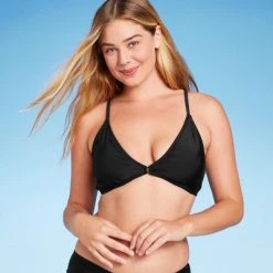 Women's Center Front Ring Triangle Bikini Top - Shade & Shore™ Black -Shade & Shore Sales Shop GUEST 37a3df0b 5c7c 4bd4 9228 5c1e3254a73b