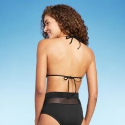Women's Mesh Triangle Bikini Top - Shade & Shore™ Black