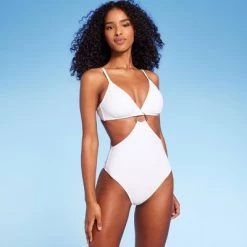 Women's Ring-Front Monokini One Piece Swimsuit - Shade & Shore™ White -Shade & Shore Sales Shop GUEST 3c5a61d4 e95e 4883 b61b 9bd847643ac0 3