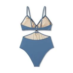 Women's Cut Out Bead Detail One Piece Swimsuit - Shade & Shore™ Blue -Shade & Shore Sales Shop GUEST 3f2cbdb3 4381 4368 b261 ad1f05bbf369