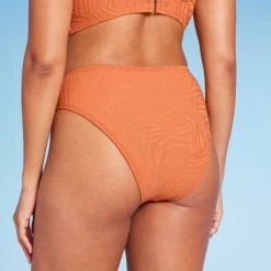 Women's High Waist Extra Cheeky High Leg Jacquard Bikini Bottom - Shade & Shore™ Orange -Shade & Shore Sales Shop GUEST 3fea510e b225 4e85 971b de852225df22
