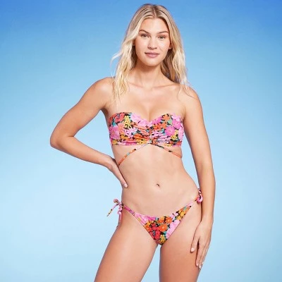 Women's Tunneled Side-Tie Cheeky Bikini Bottom - Shade & Shore™ Lime Green 2 Women's Tunneled Side-Tie Cheeky Bikini Bottom - Shade & Shore™ Lime Green - Image 2