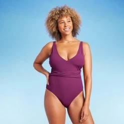 Women's Ribbed Plunge Twist-Front One Piece Swimsuit - Shade & Shore™ Green -Shade & Shore Sales Shop GUEST 44365b54 2f49 4cba b3ed 5a42727f9214