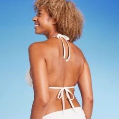 Women's Crochet Halter Triangle Bikini Top - Shade & Shore™ Off-white -Shade & Shore Sales Shop GUEST 48256205 d903 4b27 aa68 6e42e2a3901e
