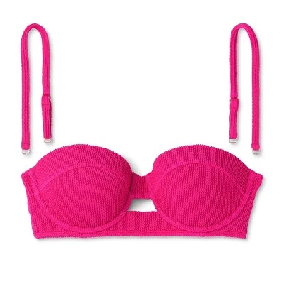 Women's Pucker Textured Light Lift Bandeau Bikini Top - Shade & Shore™ Light Blue 5 Women's Pucker Textured Light Lift Bandeau Bikini Top - Shade & Shore™ Light Blue - Image 5