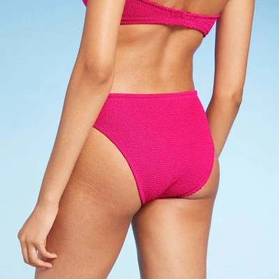 Women's Pucker Textured Hipster Bikini Bottom - Shade & Shore™ Hot Pink 1 Women's Pucker Textured Hipster Bikini Bottom - Shade & Shore™ Hot Pink