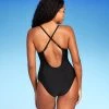 Women's Plunge Hardware Trim Cheeky One Piece Swimsuit - Shade & Shore™ Black