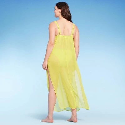 Women's Cut Out Cover Up Maxi Dress - Shade & Shore™ Bright Yellow 4 Women's Cut Out Cover Up Maxi Dress - Shade & Shore™ Bright Yellow - Image 4