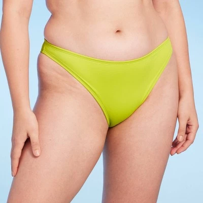 Women's High Leg Extra Cheeky Bikini Bottom - Shade & Shore™ Neon Yellow 3 Women's High Leg Extra Cheeky Bikini Bottom - Shade & Shore™ Neon Yellow - Image 3