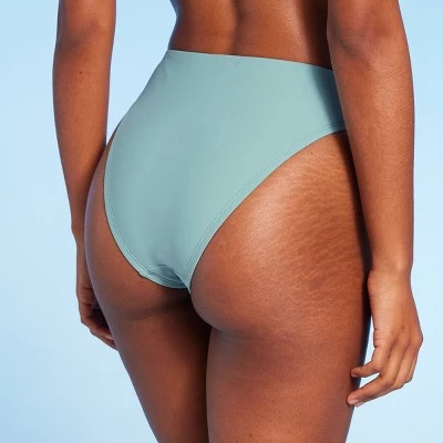 Women's Ring Detail Medium Coverage High Waist Extra High Leg Bikini Bottom - Shade & Shore™ Sage Green 1 Women's Ring Detail Medium Coverage High Waist Extra High Leg Bikini Bottom - Shade & Shore™ Sage Green