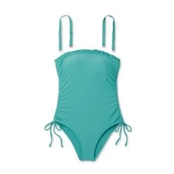 Women's Lettuce Edge Bandeau One Piece Swimsuit - Shade & Shore™ Teal Green -Shade & Shore Sales Shop GUEST 59081a13 6285 47f0 804c 2ab80b26693b