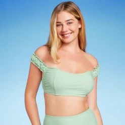 Women's Shirred Off the Shoulder Bralette Lace-Up Bikini Top - Shade & Shore™ Light Green 13 Women's Shirred Off the Shoulder Bralette Lace-Up Bikini Top - Shade & Shore™ Light Green -Shade & Shore Sales Shop GUEST 5a9134d6 b26e 4b6e bc65 3e025e764790