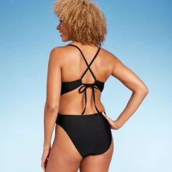 Shade & Shore Women's Plunge Bead Detail Extra High Leg One Piece Swimsuit - Shade & Shore™ Black -Shade & Shore Sales Shop GUEST 5e9b47df 016f 4cbd 92e7 efd59731ce3e