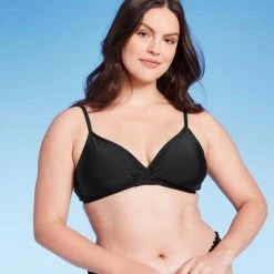 Women's Triangle Surplice Bralette Bikini Top - Shade & Shore™ Dark Green -Shade & Shore Sales Shop GUEST 665f2ab3 4592 4f85 8b9b bfe2780c77e1