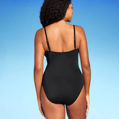 Women's Mesh Front One Piece Swimsuit - Shade & Shore™ Black 3 Women's Mesh Front One Piece Swimsuit - Shade & Shore™ Black - Image 3