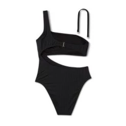 Women's Ribbed One Shoulder Cut Out One Piece Swimsuit - Shade & Shore™ Black -Shade & Shore Sales Shop GUEST 6c5196a6 5939 492b 814d 4dfe9f95c190