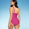 Women's One Shoulder Twist One Piece Swimsuit - Shade & Shore™ Purple