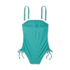 Women's Lettuce Edge Bandeau One Piece Swimsuit - Shade & Shore™ Teal Green -Shade & Shore Sales Shop GUEST 764ce346 ba9f 4451 89a5 53450e99d35d