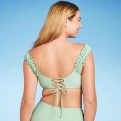 Women's Shirred Off the Shoulder Bralette Lace-Up Bikini Top - Shade & Shore™ Light Green 15 Women's Shirred Off the Shoulder Bralette Lace-Up Bikini Top - Shade & Shore™ Light Green -Shade & Shore Sales Shop GUEST 7d6e3c77 1095 45e6 a60b 20606cfff476