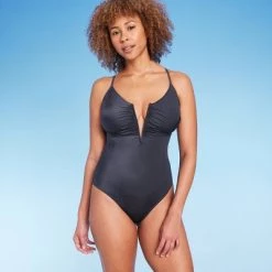Women's Shirred V-Wire Plunge One Piece Swimsuit - Shade & Shore™ Gray 13 Women's Shirred V-Wire Plunge One Piece Swimsuit - Shade & Shore™ Gray -Shade & Shore Sales Shop GUEST 7ec1cae7 0d1a 4c90 8beb 7a6d3379b8a8