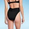 Women's V-Front Mid-Rise High Leg Cheeky Bikini Bottom - Shade & Shore™ Black