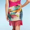 Women's Side-Tie Fringe Cover Up Sarong - Shade & Shore™ Multi Tropical Print