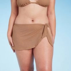 Women's Crochet Faux Sarong Bikini Bottom - Shade & Shore™ Light Brown -Shade & Shore Sales Shop GUEST 8a884175 adf0 48dc b1a4 77fb43ff4be1