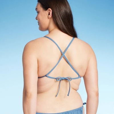 Women's Triangle Ribbed Bikini Top - Shade & Shore™ Black 4 Women's Triangle Ribbed Bikini Top - Shade & Shore™ Black - Image 4