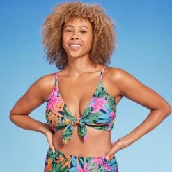 Women's Tie-Front Longline Bikini Top - Shade & Shore™ Multi Tropical Floral Print -Shade & Shore Sales Shop GUEST 8e05739f 5cd3 49a9 b9b6 fbcbf6160fd3 4
