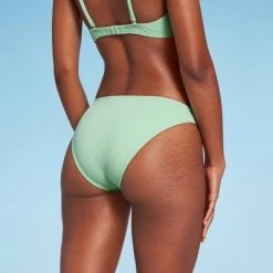 Women's Ribbed Bikini Bottom - Shade & Shore™ Green