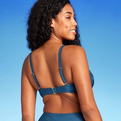 Women's Tie Detail Underwire Bikini Top - Shade & Shore™ Teal Blue Shine 1 Women's Tie Detail Underwire Bikini Top - Shade & Shore™ Teal Blue Shine