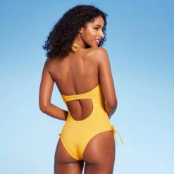 Women's Functional Cinch Side One Piece Swimsuit - Shade & Shore™ Light Gold