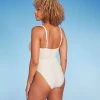 Women's Braid Detail Extra High Leg One Piece Swimsuit - Shade & Shore™ Off-White